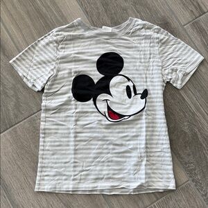 Hanna Andersson Disney collection white and Gray stripeMickey Mouse Tee size 10
